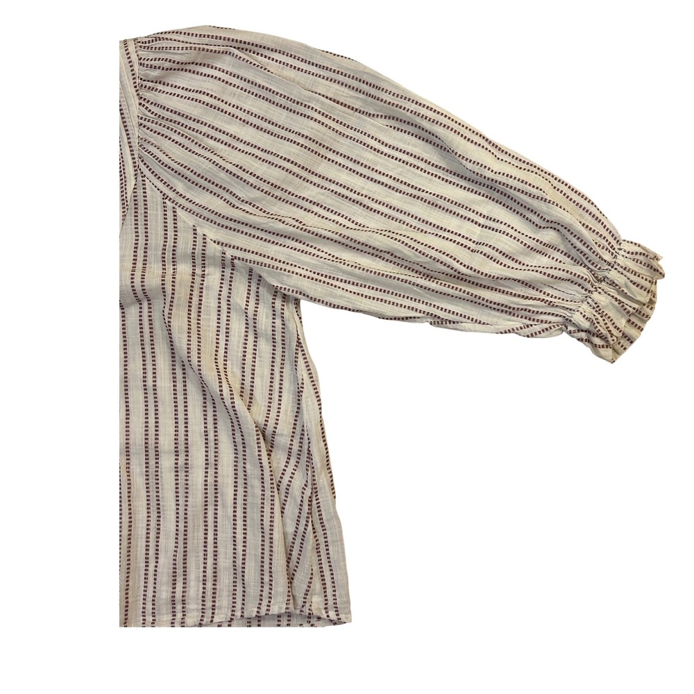 Elizabeth + James Striped Peasant‎ Blouse Long Sleeve Bohemian Top Boho Chic Med - Picture 3 of 7